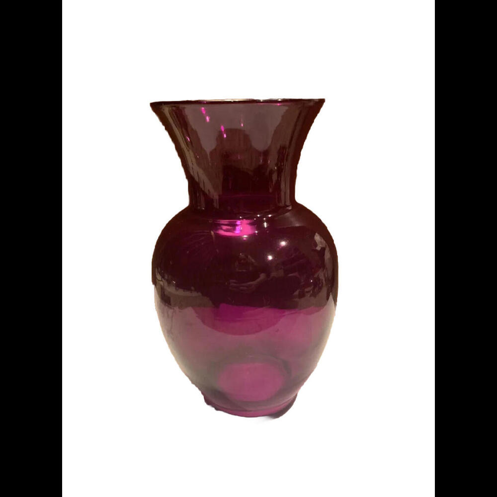 🌼Decorative Purple Glass Flower Vase 9”